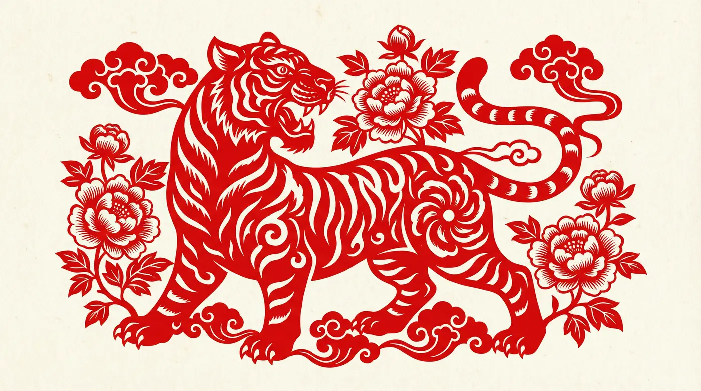 虎形剪纸艺术 - 四虎 | 民间虎文化